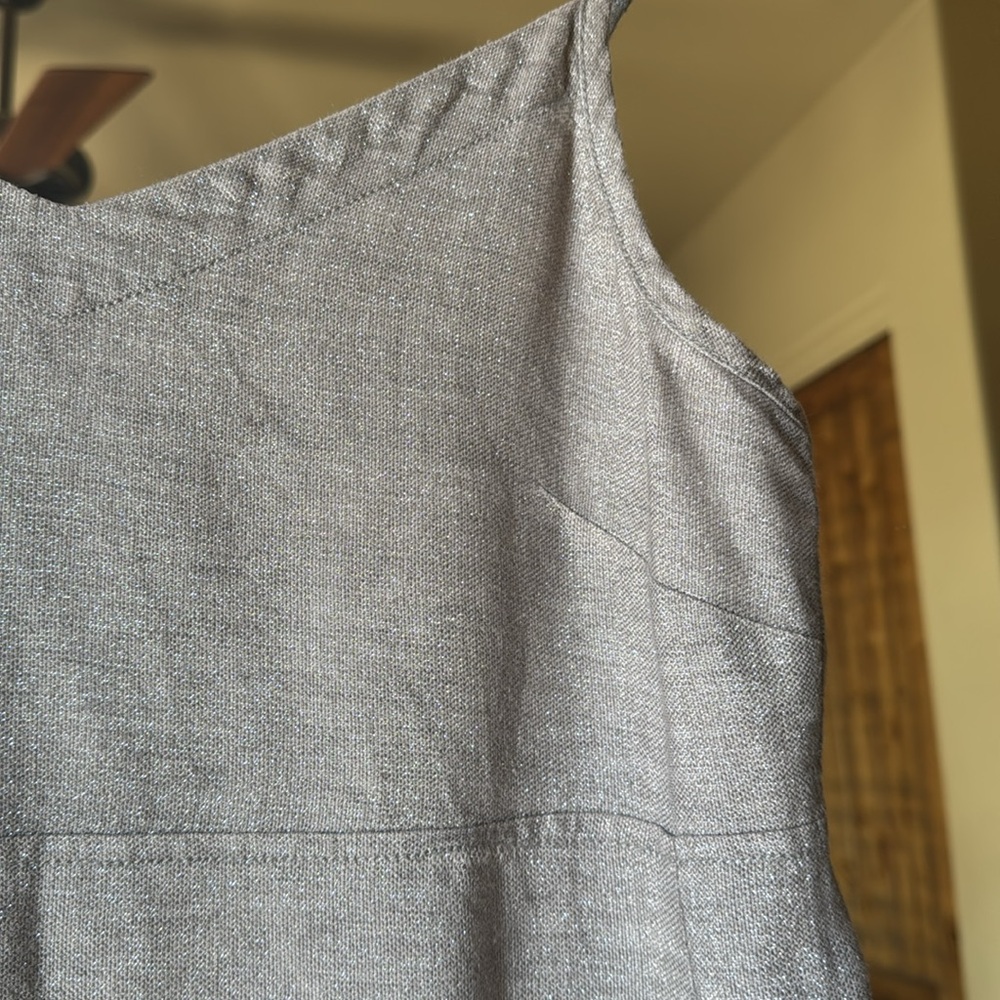 Eileen Fisher sparkly silver grey linen dress S - Picture 10 of 14